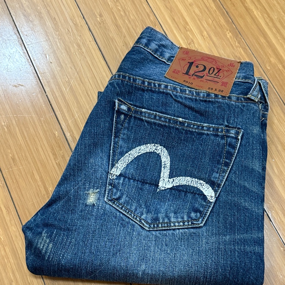 Evisu Dark Blue Straight Jeans